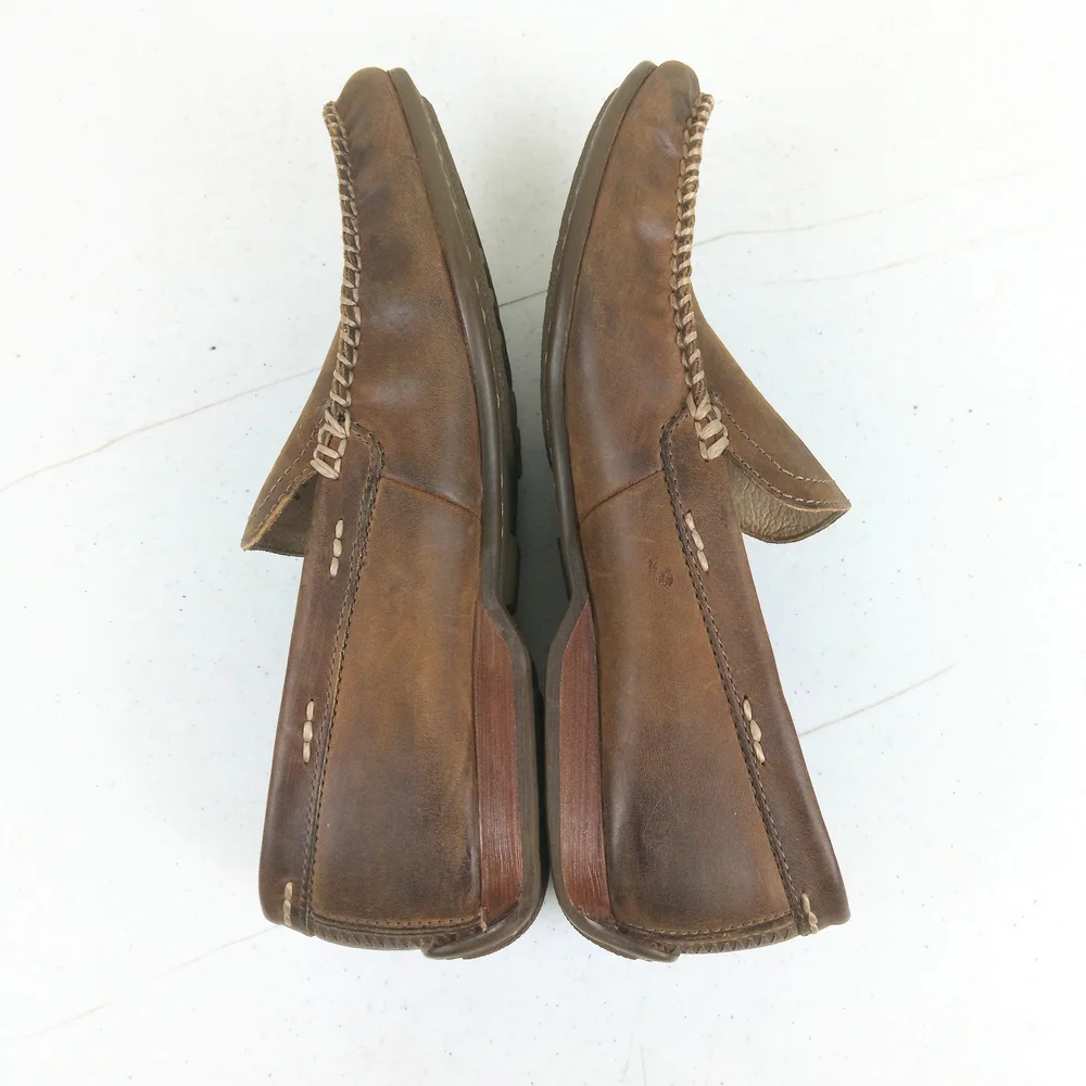 Frye Brown Leather Men’s Moccasin Loafers Size 7 Lewis Venetian Driving Shoes